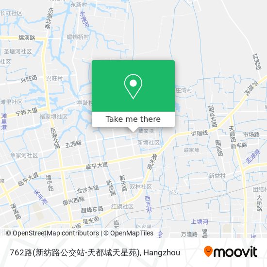 762路(新纺路公交站-天都城天星苑) map