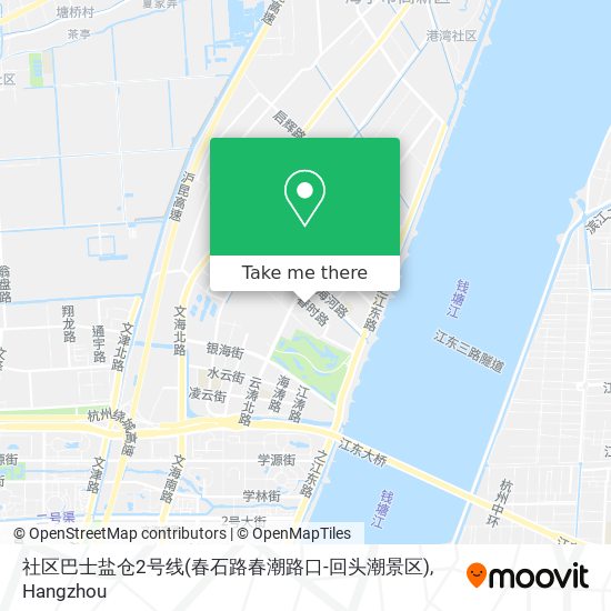 社区巴士盐仓2号线(春石路春潮路口-回头潮景区) map