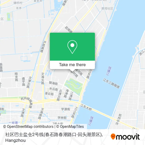 社区巴士盐仓2号线(春石路春潮路口-回头潮景区) map