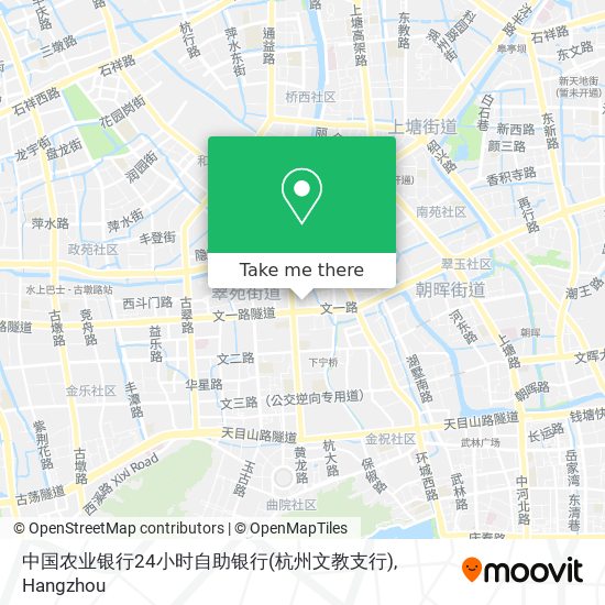 中国农业银行24小时自助银行(杭州文教支行) map