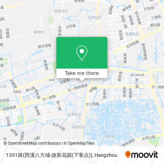 1301路(西溪八方城-政新花园(下客点)) map