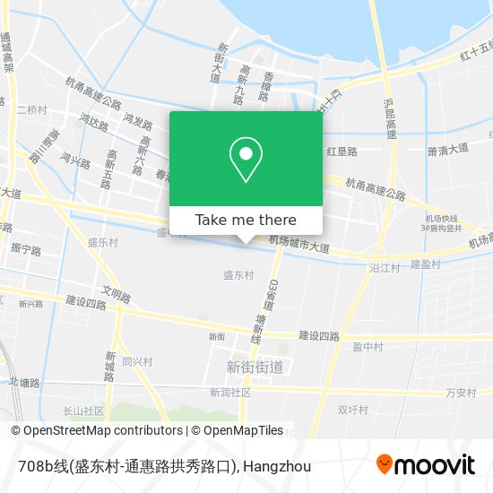 708b线(盛东村-通惠路拱秀路口) map