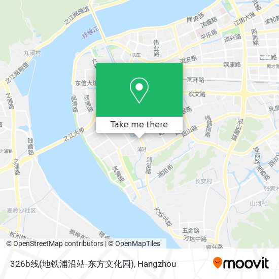 326b线(地铁浦沿站-东方文化园) map
