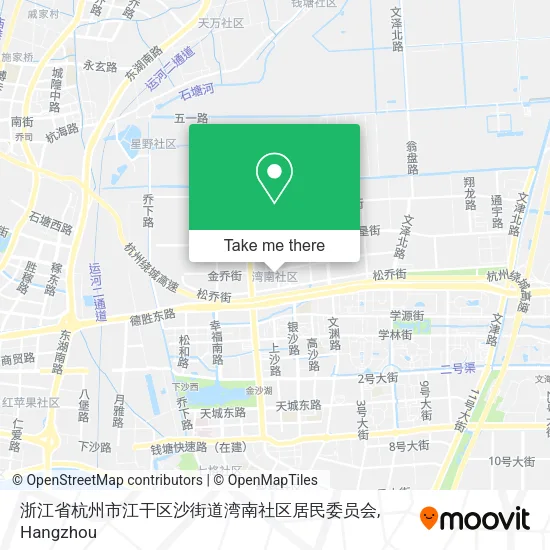 浙江省杭州市江干区沙街道湾南社区居民委员会 map