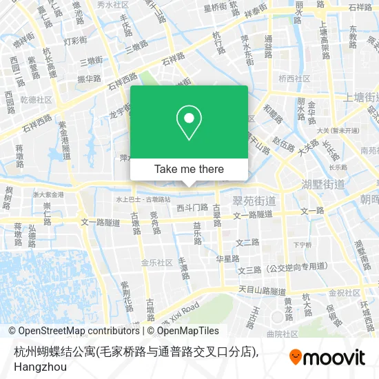 杭州蝴蝶结公寓(毛家桥路与通普路交叉口分店) map