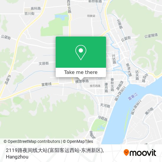 2119路夜间线大站(富阳客运西站-东洲新区) map