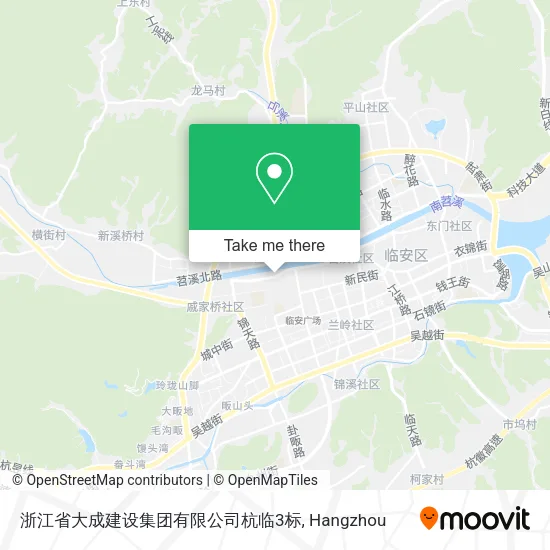 浙江省大成建设集团有限公司杭临3标 map