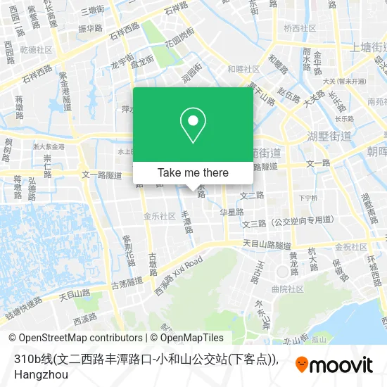 310b线(文二西路丰潭路口-小和山公交站(下客点)) map