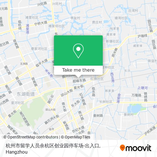 杭州市留学人员余杭区创业园停车场-出入口 map