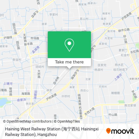 Haining West Railway Station (海宁西站 Hainingxi Railway Station) map