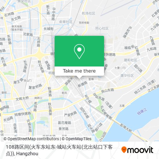 108路区间(火车东站东-城站火车站(北出站口下客点)) map