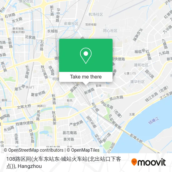108路区间(火车东站东-城站火车站(北出站口下客点)) map