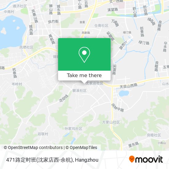 471路定时班(沈家店西-余杭) map