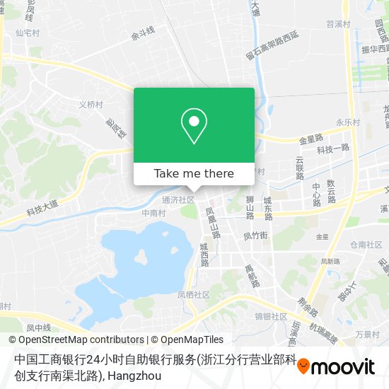 中国工商银行24小时自助银行服务(浙江分行营业部科创支行南渠北路) map
