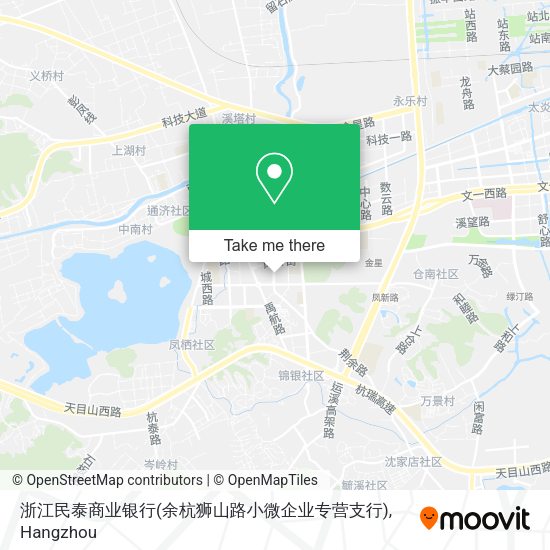 浙江民泰商业银行(余杭狮山路小微企业专营支行) map