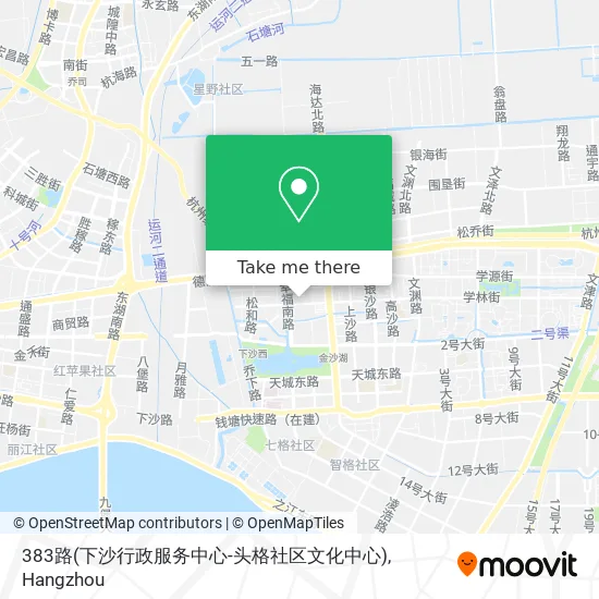 383路(下沙行政服务中心-头格社区文化中心) map