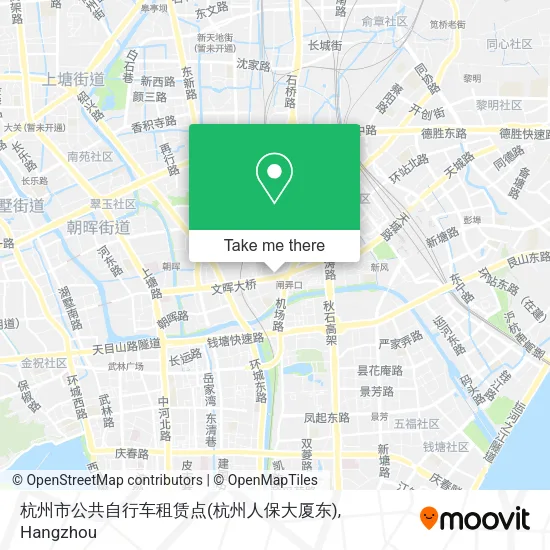杭州市公共自行车租赁点(杭州人保大厦东) map