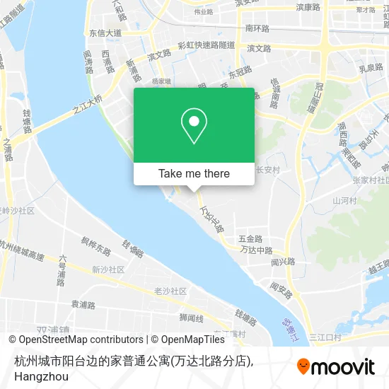 杭州城市阳台边的家普通公寓(万达北路分店) map