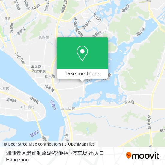 湘湖景区老虎洞旅游咨询中心停车场-出入口 map