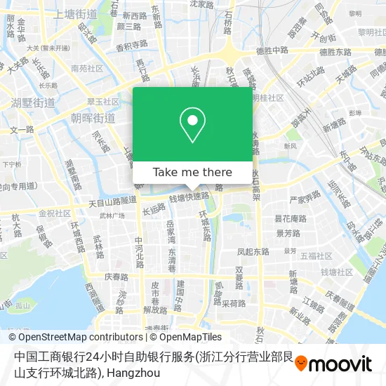 中国工商银行24小时自助银行服务(浙江分行营业部艮山支行环城北路) map