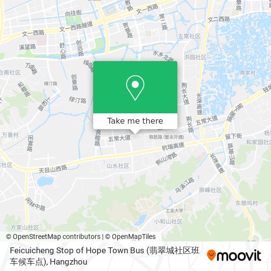 Feicuicheng Stop of Hope Town Bus (翡翠城社区班车候车点) map