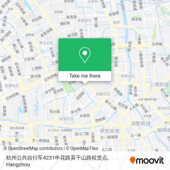 杭州公共自行车4231申花路莫干山路租赁点 map