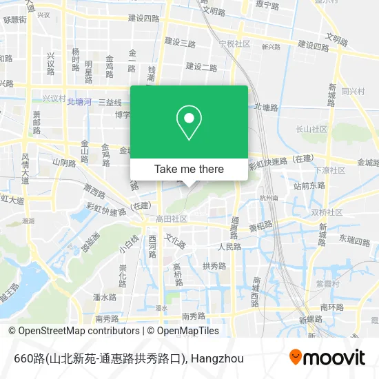 660路(山北新苑-通惠路拱秀路口) map