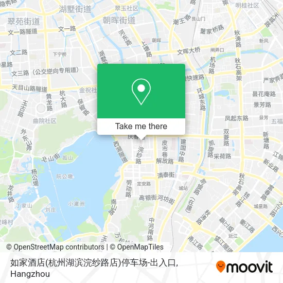 如家酒店(杭州湖滨浣纱路店)停车场-出入口 map