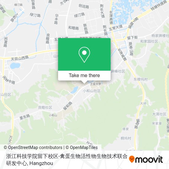 浙江科技学院留下校区-禽蛋生物活性物生物技术联合研发中心 map
