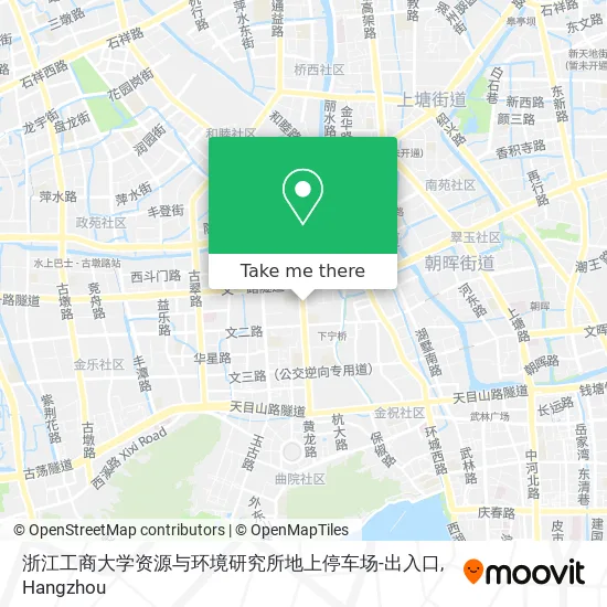 浙江工商大学资源与环境研究所地上停车场-出入口 map