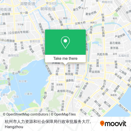 杭州市人力资源和社会保障局行政审批服务大厅 map