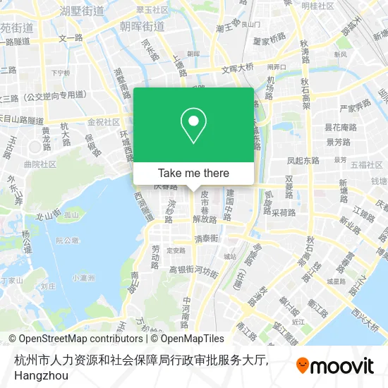 杭州市人力资源和社会保障局行政审批服务大厅 map