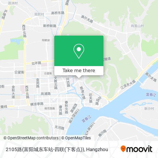 2105路(富阳城东车站-四联(下客点)) map
