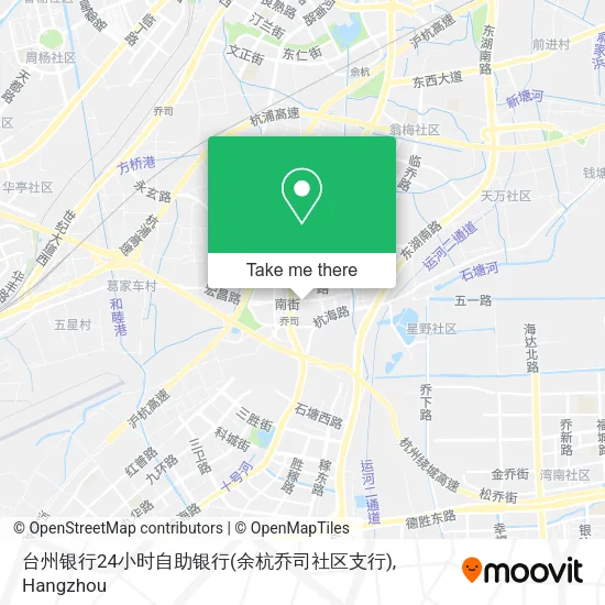 台州银行24小时自助银行(余杭乔司社区支行) map