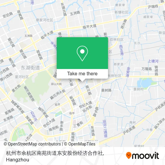 杭州市余杭区南苑街道东安股份经济合作社 map