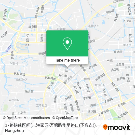 37路快线区间(吉鸿家园-万塘路华星路口(下客点)) map