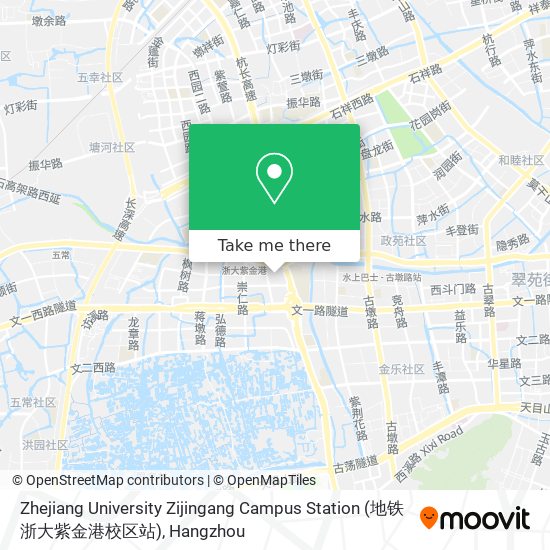 Zhejiang University Zijingang Campus Station (地铁浙大紫金港校区站) map