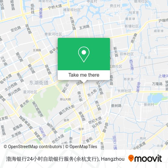 渤海银行24小时自助银行服务(余杭支行) map