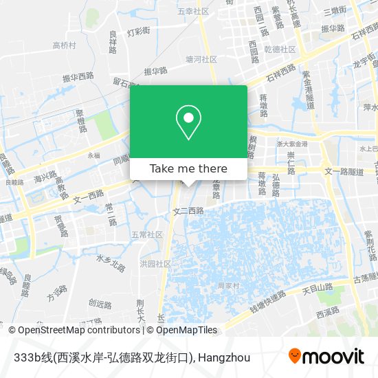 333b线(西溪水岸-弘德路双龙街口) map
