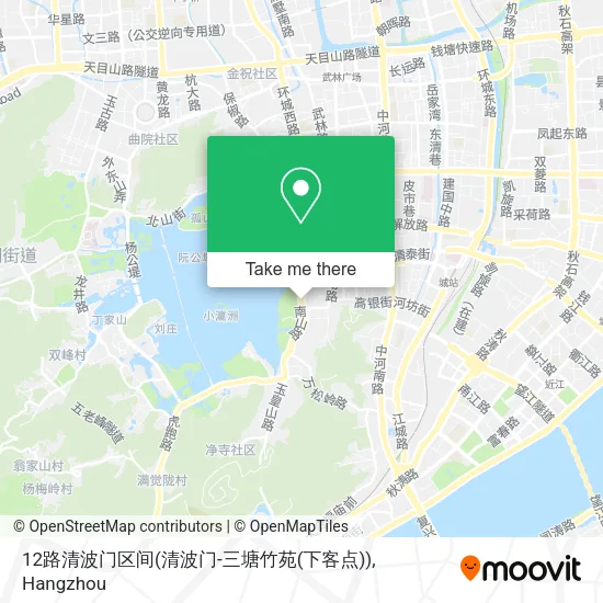 12路清波门区间(清波门-三塘竹苑(下客点)) map