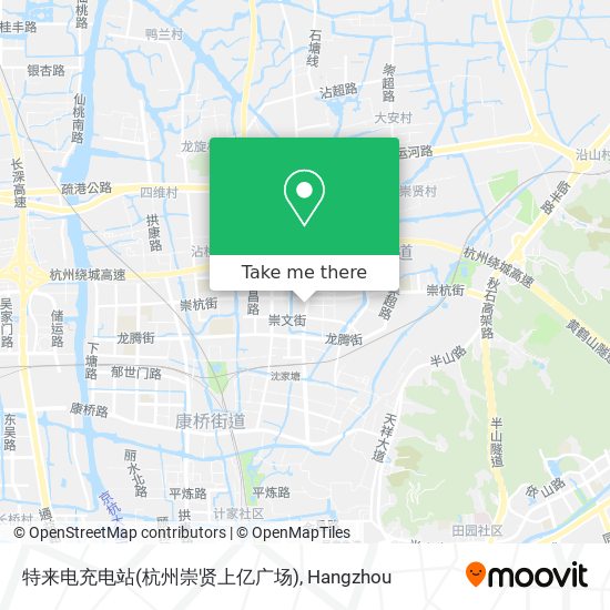 特来电充电站(杭州崇贤上亿广场) map