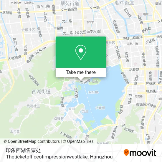 印象西湖售票处Theticketofficeofimpressionwestlake map