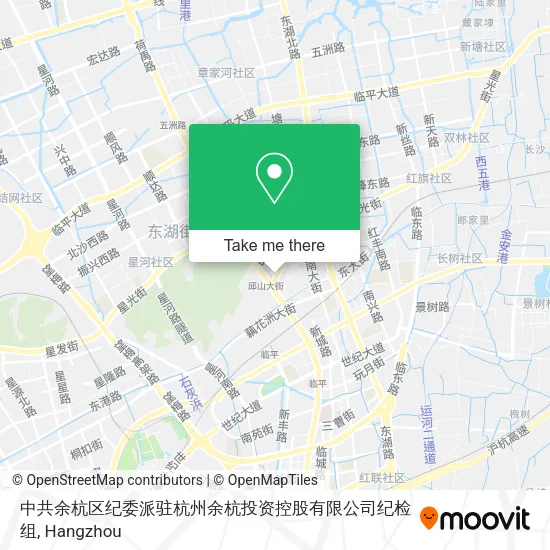 中共余杭区纪委派驻杭州余杭投资控股有限公司纪检组 map