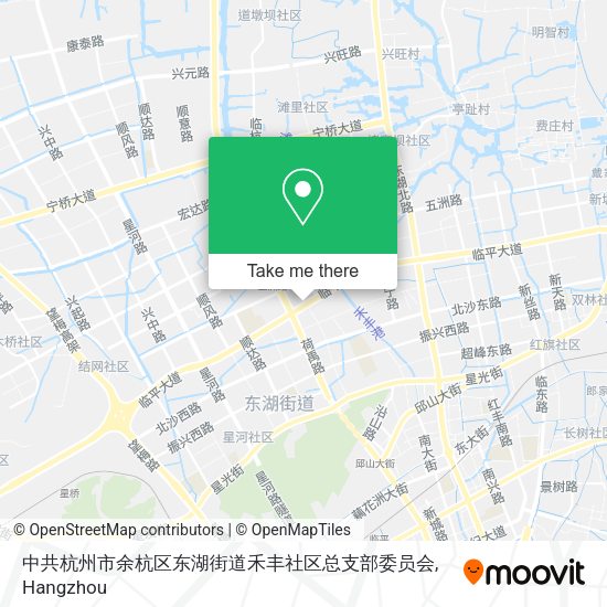 中共杭州市余杭区东湖街道禾丰社区总支部委员会 map