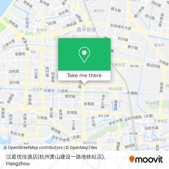 汉庭优佳酒店(杭州萧山建设一路地铁站店) map