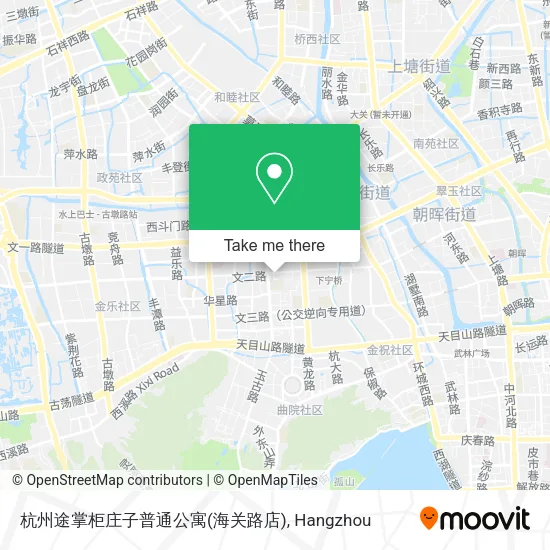 杭州途掌柜庄子普通公寓(海关路店) map