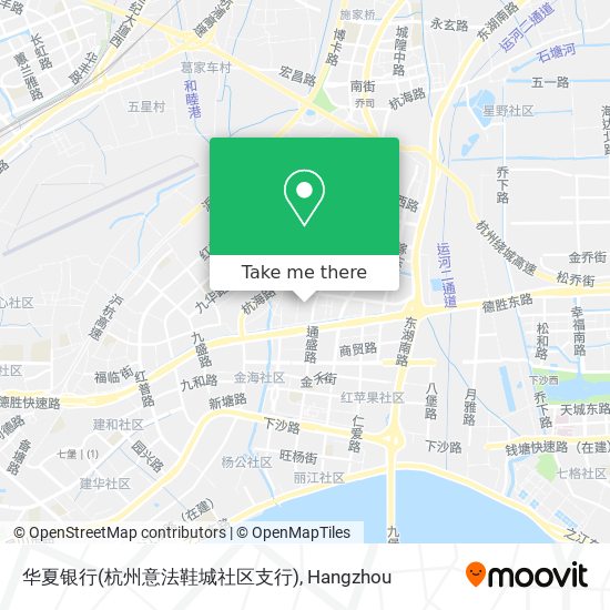 华夏银行(杭州意法鞋城社区支行) map
