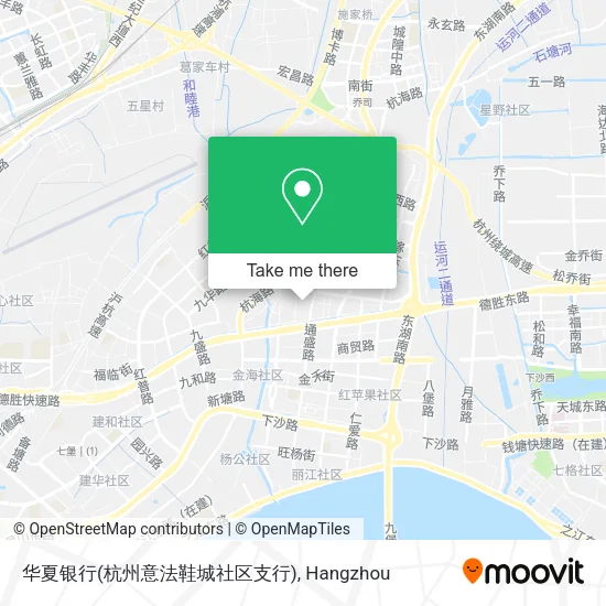 华夏银行(杭州意法鞋城社区支行) map