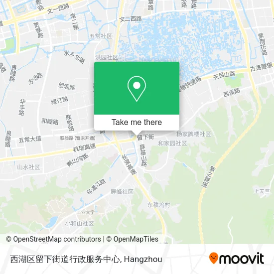 西湖区留下街道行政服务中心 map