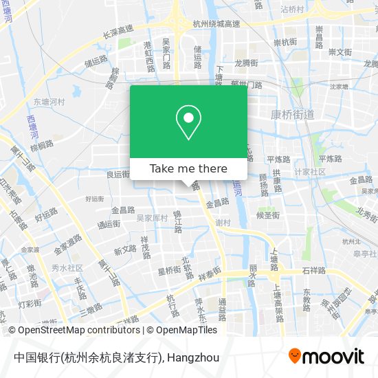 中国银行(杭州余杭良渚支行) map
